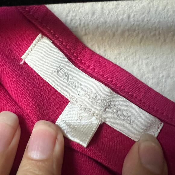 JONATHAN SIMKHAI Pink One Shoulder Denim Mini Dress Size 8 - Picture 5 of 7